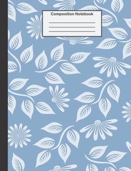 Paperback Composition Notebook: College Ruled - 8.5 x 11 Inches - 100 Pages - Blue Tone Pattern Book