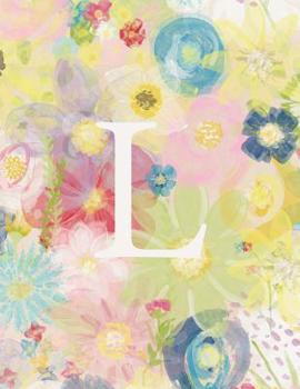 Paperback L: Monogram Initial L Notebook for Women and Girls-Pastel Floral-120 Pages 8.5 x 11 Book