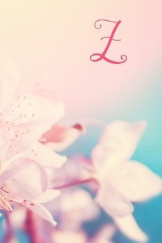 Z: Monogram Initial Notebook and diary with pink floral design