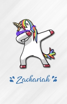 Paperback Zachariah A5 Lined Notebook 110 Pages: Funny Blank Journal For Personalized Dabbing Unicorn Family First Name Middle Last. Unique Student Teacher Scra Book
