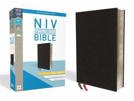 Bonded Leather NIV, Thinline Bible, Giant Print, Bonded Leather, Black, Indexed, Red Letter Edition [Large Print] Book