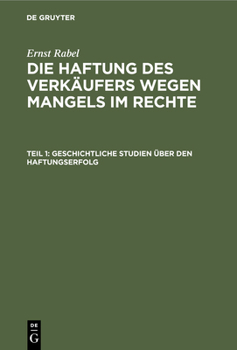 Hardcover Geschichtliche Studien Über Den Haftungserfolg [German] Book