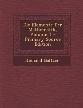 Paperback Die Elemente Der Mathematik, Volume 1 [German] Book
