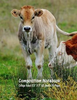 Composition Notebook: College Ruled Cow Farm Bull Bovine Cattle Cute Composition Notebook, Girl Boy School Notebook, College Notebooks, Comp