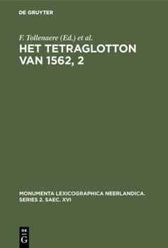 Hardcover Het Tetraglotton van 1562, 2 [Dutch] Book