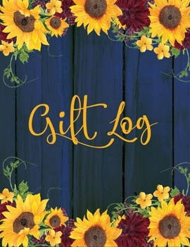 Paperback Gift Log: Rustic Navy Sunflower Burgundy Floral Book