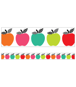 Misc. Supplies Black, White and Stylish Brights Apples Straight Borders Book