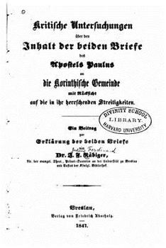 Paperback Kritische Untersuchungen über den Inhalt der beiden Briefe [German] Book