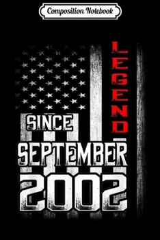 Paperback Composition Notebook: 17th Birthday September 2002 Legends Vintage Flag Journal/Notebook Blank Lined Ruled 6x9 100 Pages Book