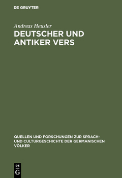 Hardcover Deutscher und antiker Vers [German] Book