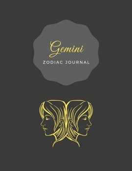 Gemini Zodiac Bullet Journal Black Yellow : Positive, Zodiac Diary Journal with Dots Composition Notebook Inspirational (110 Pages, 8. 5x11, Dots)