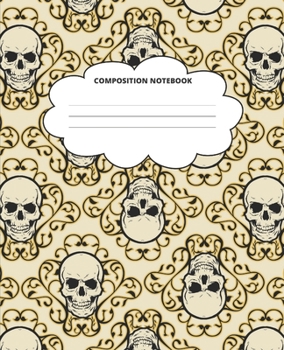 Paperback Skull Composition Notebook: Blank Lined Cute Notebooks for Girls Teens Kids School Writing Notes Journal (7.5 x 9.25 in) Book