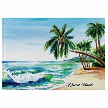 Hardcover Visitor Guest Book, Beach Palm Trees Book