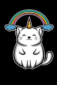 Paperback Notebook: Cute Unicorn Cat With Rainbow Cat Lovers 120 Sheets 6 x 9 Squared Birthday & Christmas Gift Book