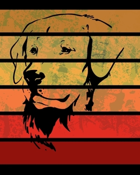 Golden Retriever Retro Stripes Notebook: Dog Lovers Blank Lined Journal Note Pad 8x10