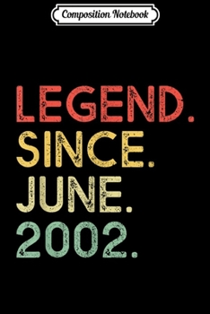 Paperback Composition Notebook: Legend Since June 2002 17th Birthday 17 Years Old Journal/Notebook Blank Lined Ruled 6x9 100 Pages Book