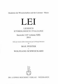 Paperback Lessico Etimologico Italiano Lfg. 116 [Italian] Book