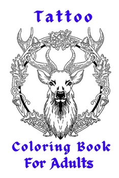Paperback Tattoo Coloring Book For Adults [Large Print] Book
