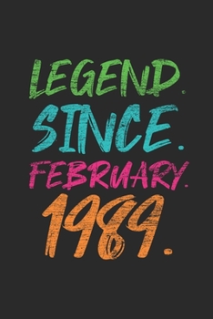 Legend Since February 1989: Journal for Birthday Gift Idea - Graph Ruled Notebook