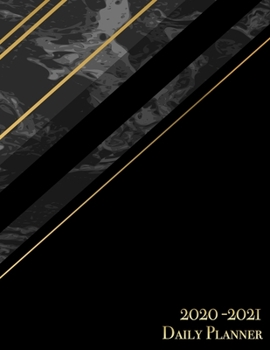 2020-2021 Daily Planner: Simple Elegant Black and Gold 12 Month Calendar Planner Large 8x11 Weekly and Monthly Agenda Planner Organizer Coworker Gift