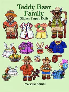 Paperback Teddy Bear Family Sticker Paper Dolls Book