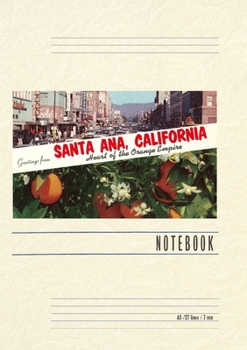 Vintage Lined Notebook Greetings from Santa Ana, California