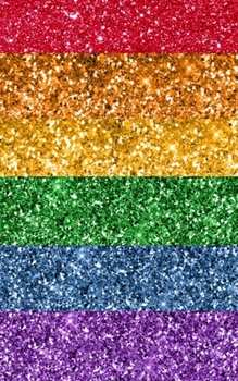 Rainbow: Glitter Notebook LGBT Flag Sparkle Faux Glitter Design, Blank Marble Paper Pages Journal
