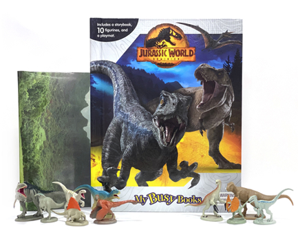 Phidal - Jurassic World My Busy Books -10 Figurines and a Playmat - Book  of the My Busy Books