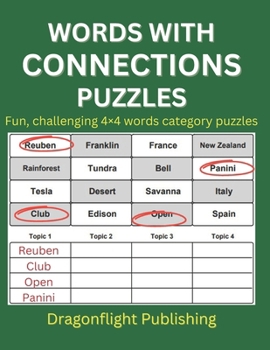 Paperback Words With Connections: Fun, challenging 4×4 words category puzzles Book