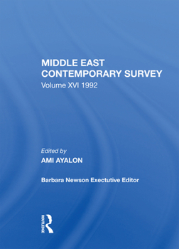 Hardcover Middle East Contemporary Survey, Volume XVI, 1992 Book