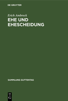 Hardcover Ehe und Ehescheidung [German] Book