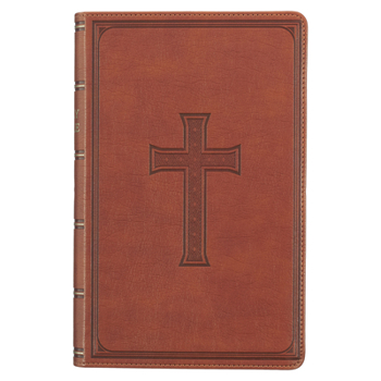 Imitation Leather KJV Holy Bible, Giant Print Standard Size Faux Leather Red Letter Edition - Ribbon Marker, King James Version, Brown Book