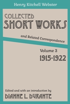 Paperback Collected Short Works and Related Correspondence Vol. 3: 1915-1922 Book