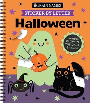 Spiral-bound Brain Games - Sticker by Letter: Halloween: Includes Glow in the Dark Stickers! Book