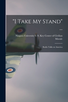 Paperback "I Take My Stand" ...: Radio Talks on America Book