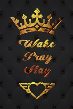 Wake Pray Slay: Lined Journal (Notebook, Diary), Gold glitter and white Cover purple Soft Cover, Matte purple.: Journal for Women (Journals to Write In) quote journals to write in, 110 pages, 6 x 9.