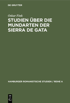 Hardcover Studien Über Die Mundarten Der Sierra de Gata [German] Book