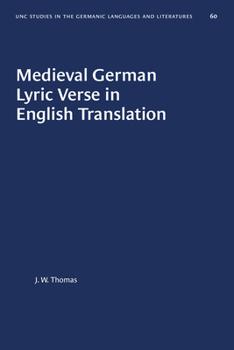 Paperback Medieval German Lyric Verse in English Translation Book