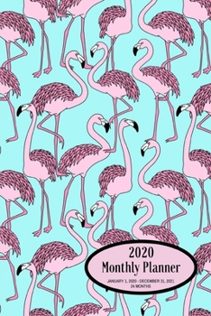 Monthly Planner: Flamingo; 24 months; January 1, 2020 - December 31, 2021; 6" x 9"