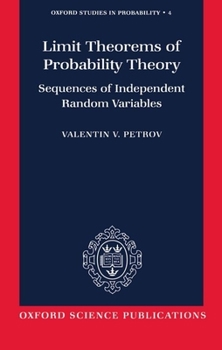 Hardcover Limit Theorems of Probability Theory: Sequences of Independent Random Variables Book