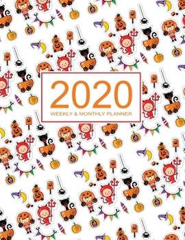 Paperback 2020 Planner Weekly & Monthly 8.5x11 Inch: Halloween Gift: Happy Gangster One Year Weekly and Monthly Planner + Calendar Views Book