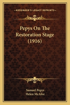 Pepys on the restoration stage