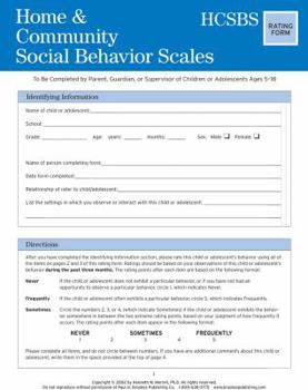 Loose Leaf Home and Community Social Behavior Scales Rating Form Book