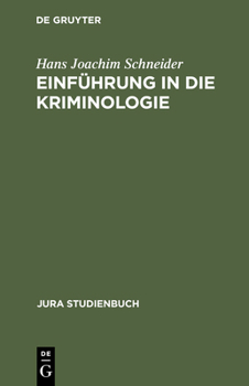 Hardcover Einführung in Die Kriminologie [German] Book