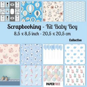 Paperback Scrapbooking Kit Baby Boy 8,5 X 8,5 Inch - 20,5 X 20,5 CM Book