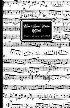 Paperback Blank Sheet Music Notebook: Black and White Musical Notes Cover, 10 Stave Staff Paper, 100 Pages, 5.5 X 8.5 Inch (Approx A5) Music Manuscript Pape Book