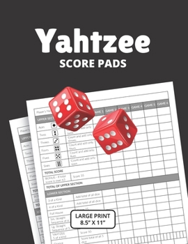 Paperback Yahtzee Score Pads: Large Print Size 8.5" x 11" Book
