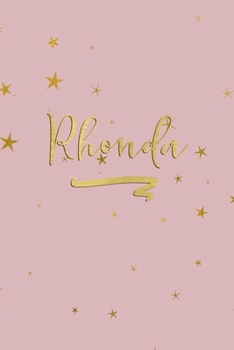 Rhonda: Personalized Journal to Write In | Rose Gold Line Journal