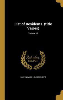 Hardcover List of Residents. (title Varies); Volume 13 Book