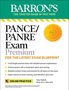 Paperback Pance/Panre Exam Premium: 3 Practice Tests + Comprehensive Review + Online Practice Book